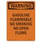 Signmission OSHA WARNING Sign, Gasoline Flammable No Smoking, 14in X 10in Aluminum, 10" W, 14" L, Portrait OS-WS-A-1014-V-13210 - alternate 1